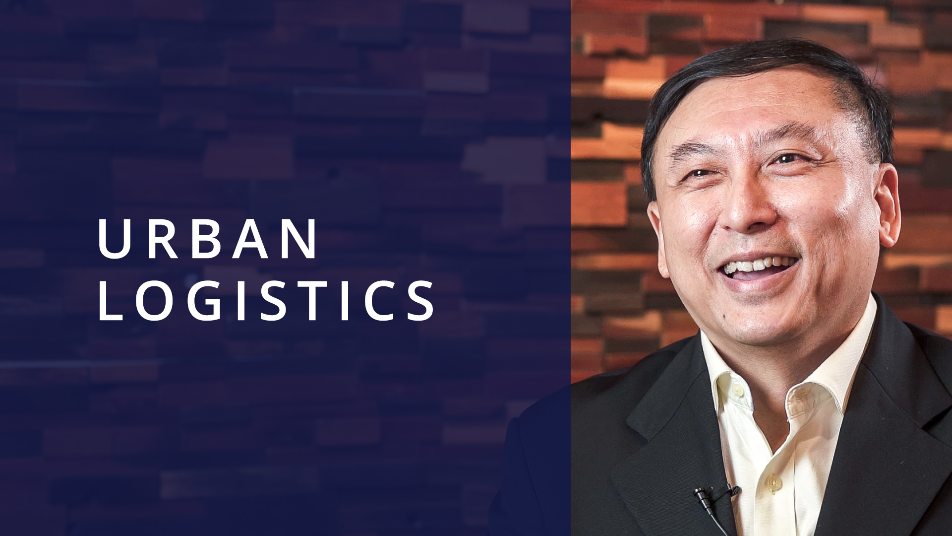 Image of prof Lau Hoong Chuin, video title: Urban Logistics